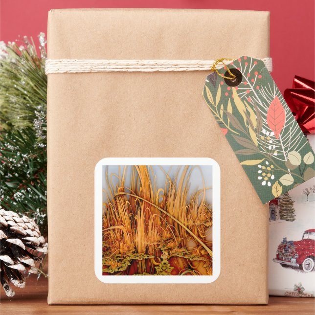 Pegatina Cuadrada Reflexiones doradas (Vacaciones)