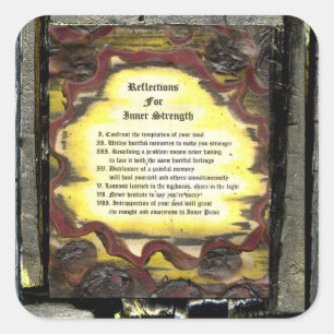 Pegatina Cuadrada Reflexiones para la fuerza interior