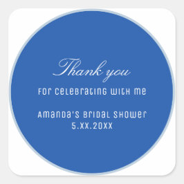 Pegatina Cuadrada Regalo azul y blanco