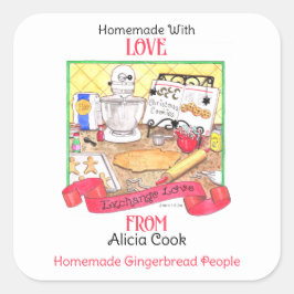 Pegatina Cuadrada Regalo casero personalizado de Exchange Love