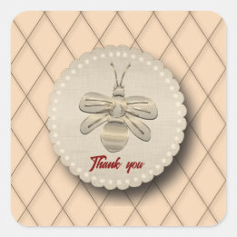 Pegatina Cuadrada Regalo de abeja de oro lindo