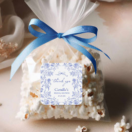 Pegatina Cuadrada Regalo de agradecimiento para baby shower de algo 