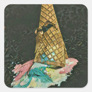 Pegatina Cuadrada Regalo de amante de los helados de chocolate