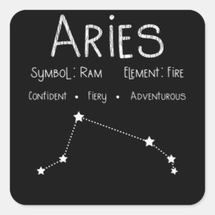 Pegatina Cuadrada Regalo de astrología de la constelación del signo