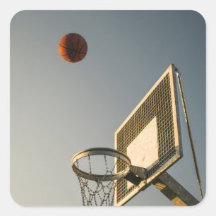 Pegatina Cuadrada Regalo de baloncesto de bonito