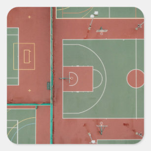 Pegatina Cuadrada Regalo de baloncesto de Guay