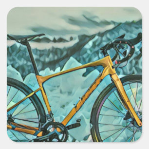 Pegatina Cuadrada Regalo de ciclismo sobre el amante