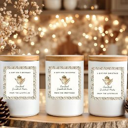 Pegatina Cuadrada Regalo de comida de los navidades de la vegetación