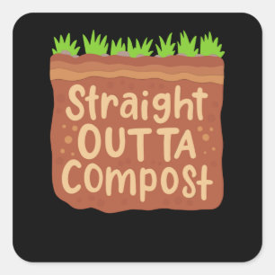 Pegatina Cuadrada Regalo de compost de jardín