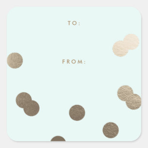 Pegatina Cuadrada Regalo de confeti de oro falso de papel de alumini