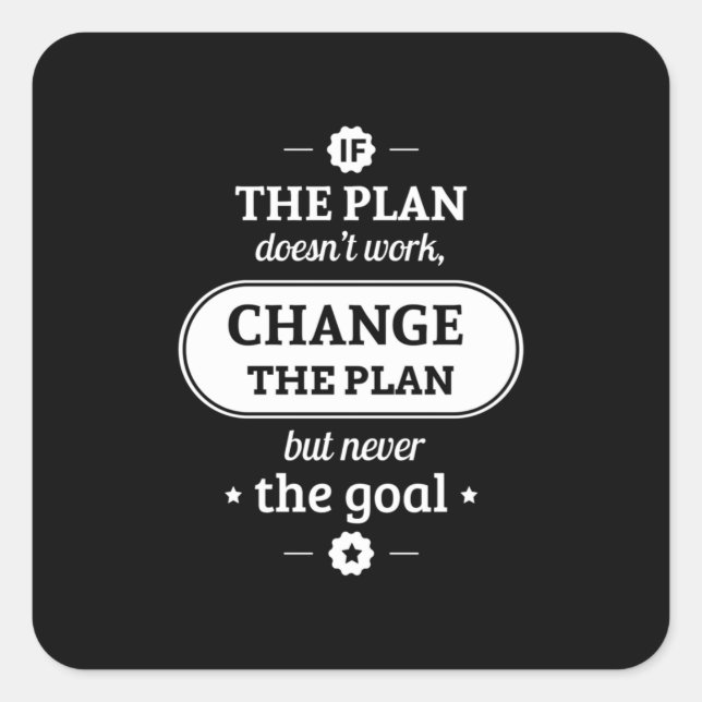 Pegatina Cuadrada Regalo de cumpleaños cambia el plan pero nunca el  (Anverso)