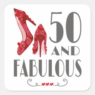 Pegatina Cuadrada Regalo de cumpleaños número 50 y regalo fabuloso