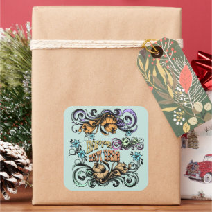 PEGATINA CUADRADA REGALO DE CUMPLEAÑOS PARA MAMÁ PAPÁ HERMANA HIJO H