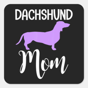 Pegatina Cuadrada Regalo de dueña de perro de peluquería Dachshund