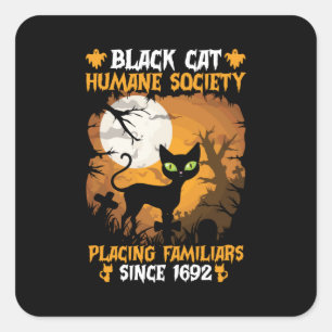 Pegatina Cuadrada Regalo de Halloween Familiares de la Sociedad Hu
