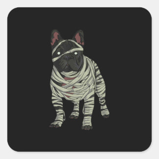 Pegatina Cuadrada Regalo de Halloween para perros Bulldoges francese