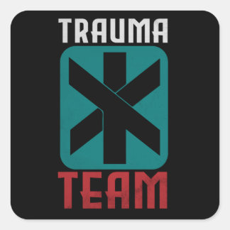 Pegatina Cuadrada Regalo de juegos cibernéticos de equipo de traumat