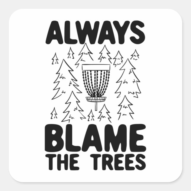 Pegatina Cuadrada Regalo de la cesta del disco de golf de disco de d (Anverso)