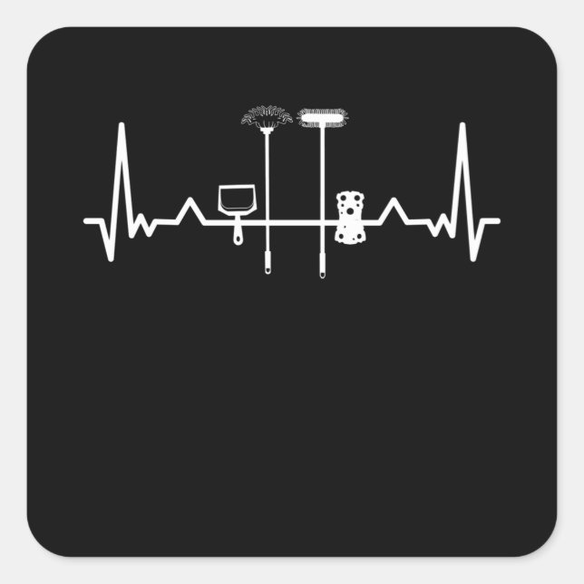 Pegatina Cuadrada Regalo de limpieza de la casa (Anverso)