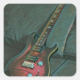 Pegatina Cuadrada regalo de los amantes de la guitarra