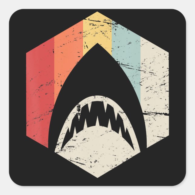 Pegatina Cuadrada Regalo de Michigan sin salar para los tiburones de (Anverso)