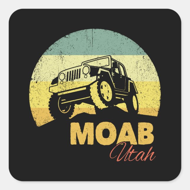 Pegatina Cuadrada Regalo de Moab Utah para despegar - souvenir de Ut (Anverso)