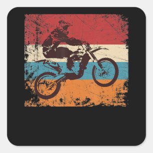 Pegatina Cuadrada Regalo De Motocross Vintage De Guay Para Los Amant