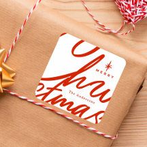 Regalo de Navidad Elegante Letra Roja para Fiestas