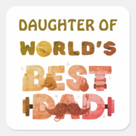 Pegatina Cuadrada Regalo de nombre personalizado para hijo o hija