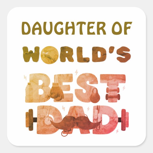 Pegatina Cuadrada Regalo de nombre personalizado para hijo o hija (Anverso)