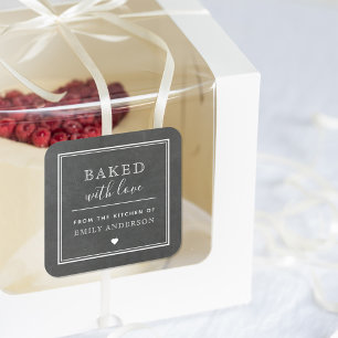 Pegatina Cuadrada Regalo de panadería minimalista moderna pizarra