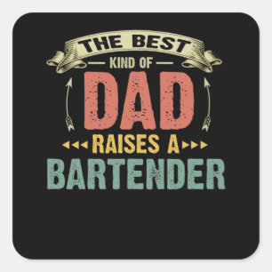 Pegatina Cuadrada Regalo de papá El Mejor Tipo De Papá Levanta Un
