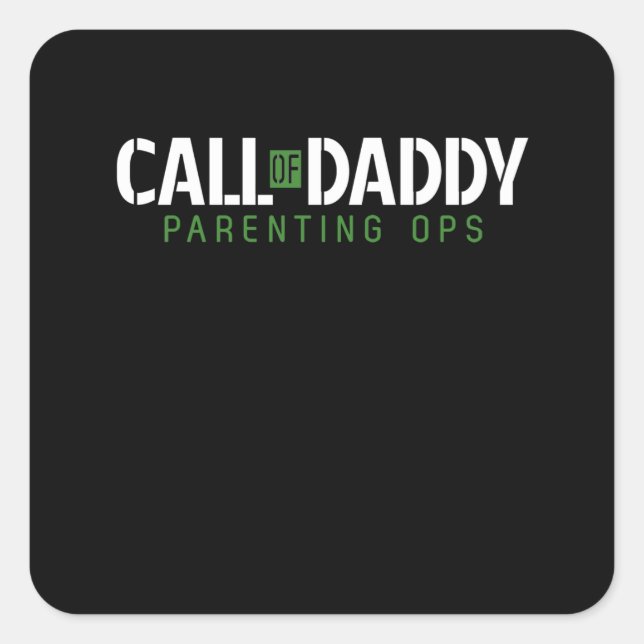 Pegatina Cuadrada Regalo de papá | Llamada De Papi Padres OPS (Anverso)