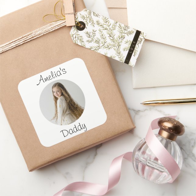 Pegatina Cuadrada Regalo de papá personalizado - Cara de niño Person (Regalar)