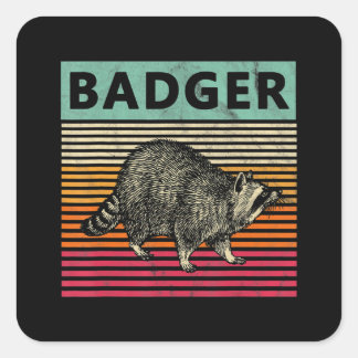 Pegatina Cuadrada Regalo de perro | Badger Wisconsin