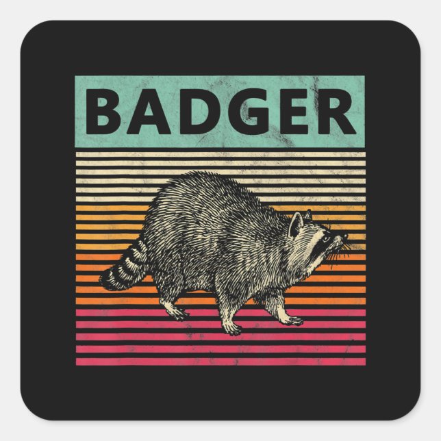 Pegatina Cuadrada Regalo de perro | Badger Wisconsin (Anverso)