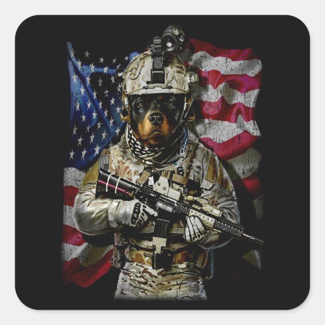 Pegatina Cuadrada Regalo de perro | Bebé rottweiler (Anverso)