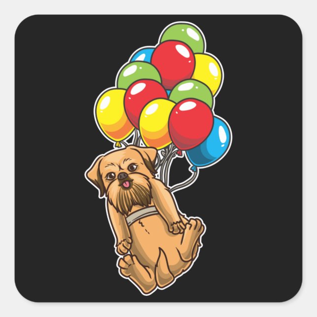 Pegatina Cuadrada Regalo de perro de Bruselas Griffon Bruxellois (Anverso)