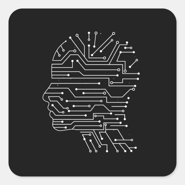 Pegatina Cuadrada Regalo de programación de informática de codificac (Anverso)