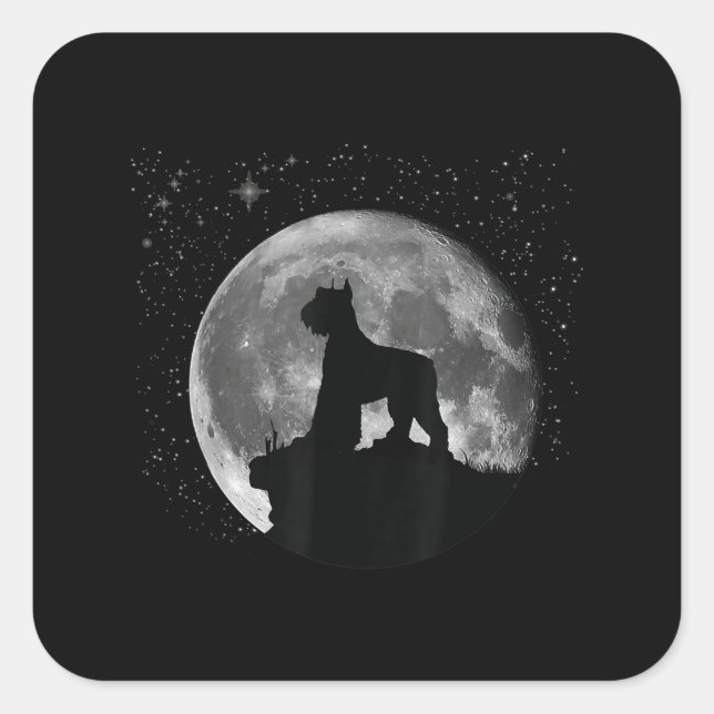 Pegatina Cuadrada regalo de regalo para mujeres con schnauzer gigant (Anverso)