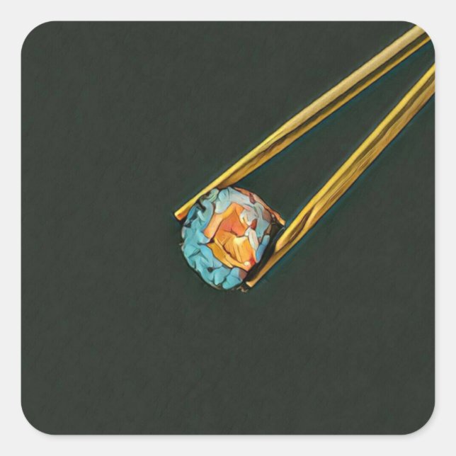 Pegatina Cuadrada Regalo de sushi de Guay (Anverso)