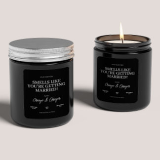 Pegatina Cuadrada Regalo de velas de Boda de compromiso personalizad