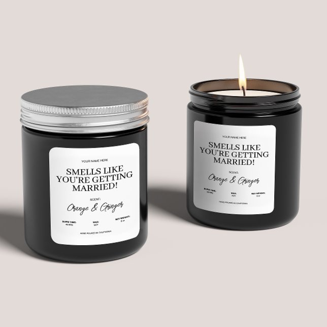 Pegatina Cuadrada Regalo de velas de Boda de compromiso personalizad (Subido por el creador)