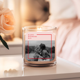 Pegatina Cuadrada Regalo del Día de la Madre con fotos rosas y rojas