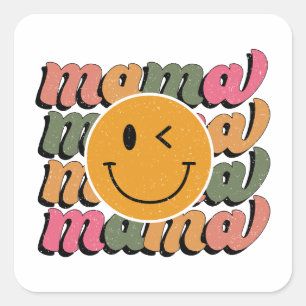 Pegatina Cuadrada Regalo del Día de la Madre   Feliz mamá
