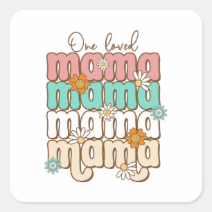 Pegatina Cuadrada Regalo del Día de la Madre Una mamá querida