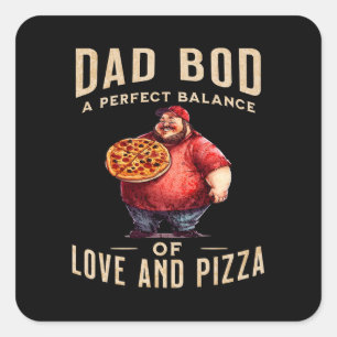 Pegatina Cuadrada Regalo del Día del Padre Papá Bod A Perfect Bala