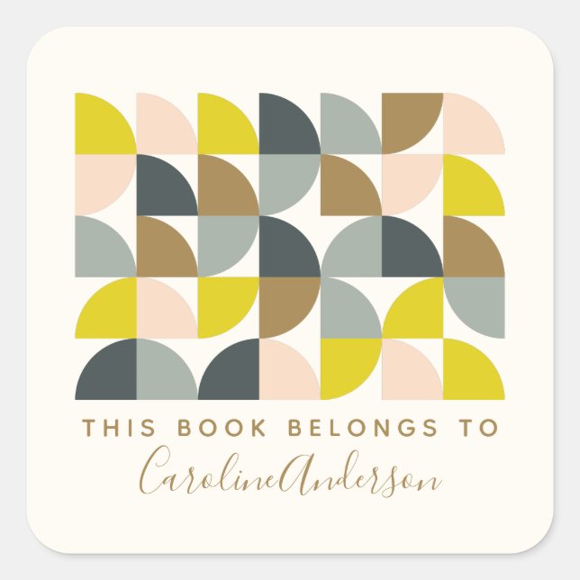 Pegatina Cuadrada Regalo del libro de la biblioteca de libros de per (Anverso)