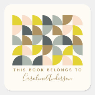 Pegatina Cuadrada Regalo del libro de la biblioteca de libros de per