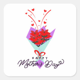 PEGATINA CUADRADA REGALO DÍA DE LA MADRE